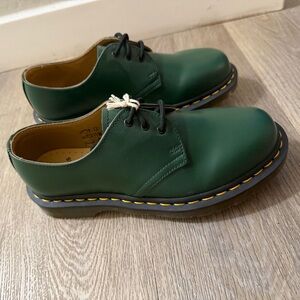Dr. Martens Green Leather Oxfords